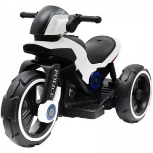 Elektromobilis motociklas Motor Police baltas